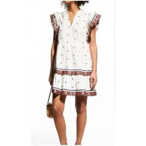 Maria Oliver Gia White Embroidered Dress Size Extra Small